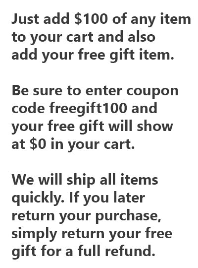 About Free Stuff (with $100 Purchase)