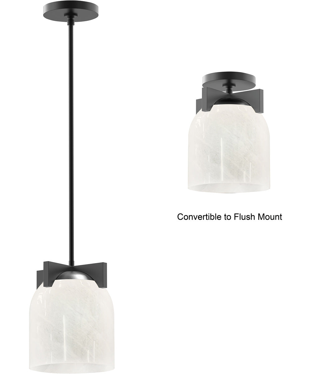 Scoop 1-Light Pendant/Flush Mount Black