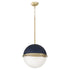 1-light Pendant Blue w/ Aged Brass