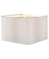 12"x12"x8"  Heartland Rounded Corner Premiere Hardback Square Drum Lampshade, White Linen Fabric