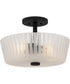 Gray Medium 3-light Semi Flush Mount Matte Black