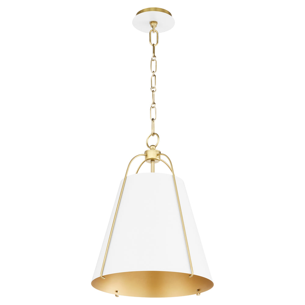 Ellen 1-light Pendant Studio White w/ Aged Brass