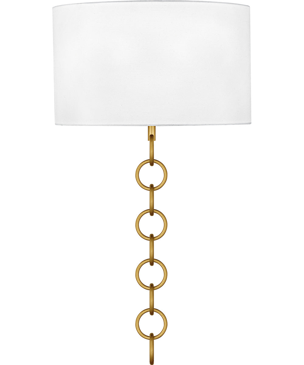 Quoizel Wood Small 2-light Wall Sconce Brushed Gold