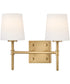 Saunders 2-Light Small Two Light Vanity in Lacquered Brass