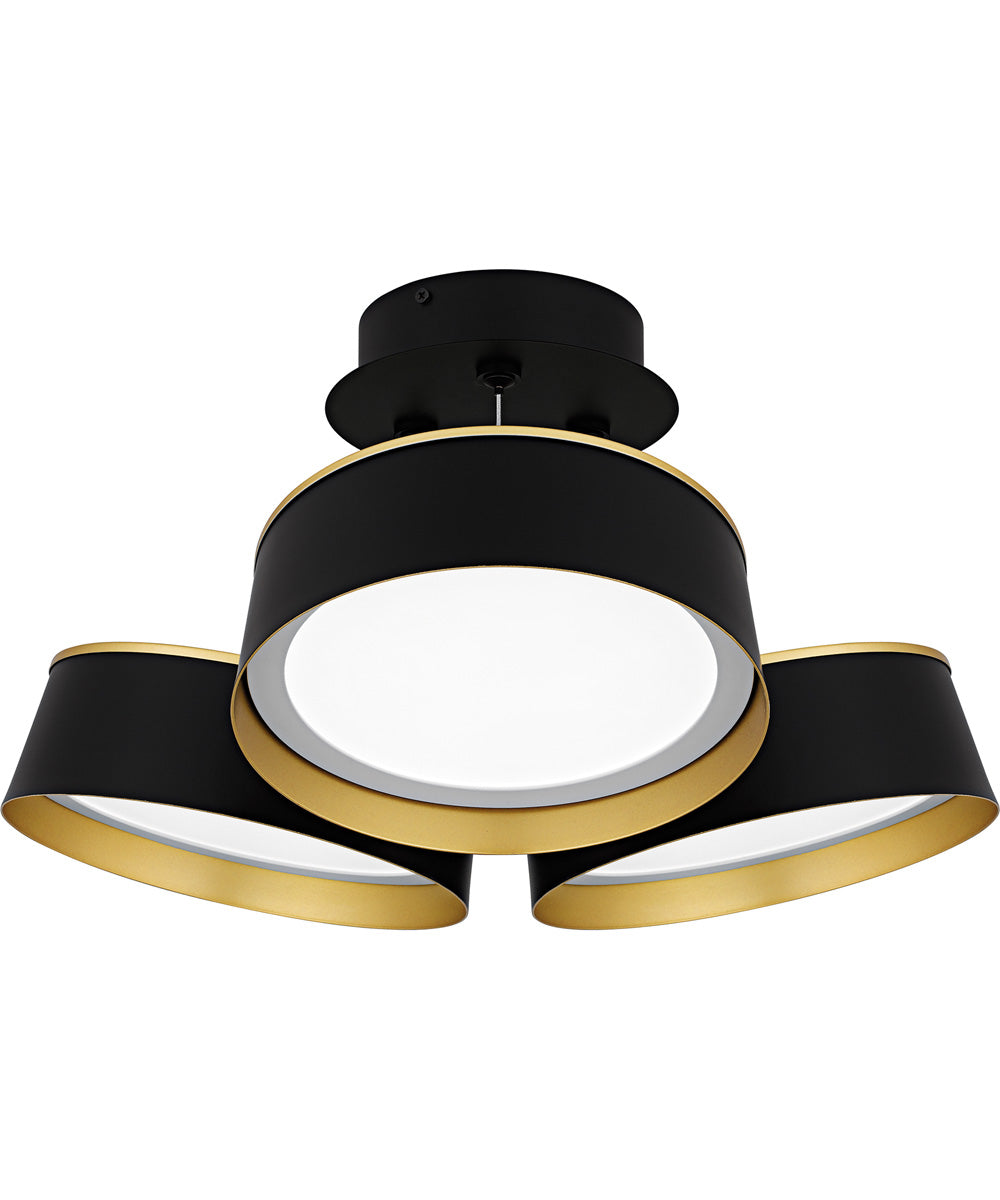 Byrnes Large Semi Flush Mount Matte Black