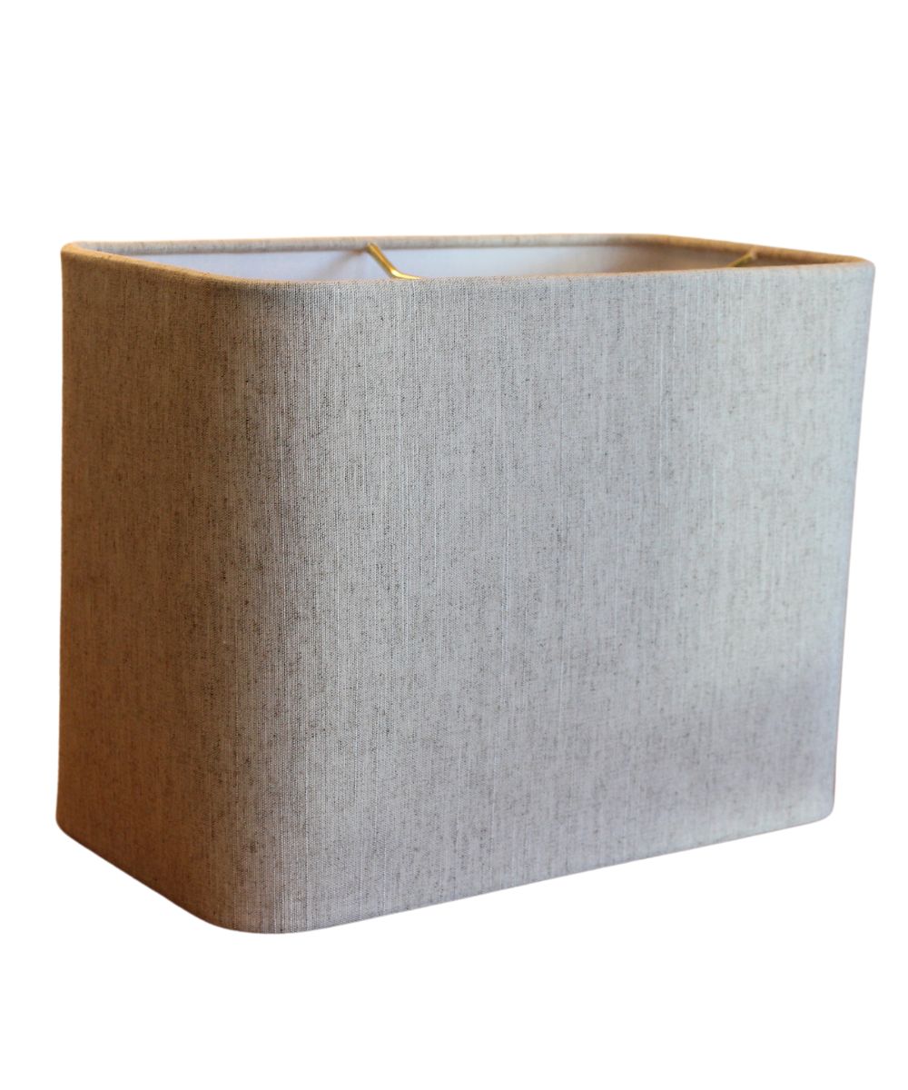 Rectangular Rounded Corner Premiere Hardback Small Lampshade Textured Oatmeal (6.5x12) (6.5x12) x 9