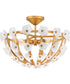 Azalea 4-Light Medium Semi-Flush Mount in Distressed Brass