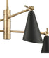 Luca 4-Light chandelier  Natural Brass / Matte Black