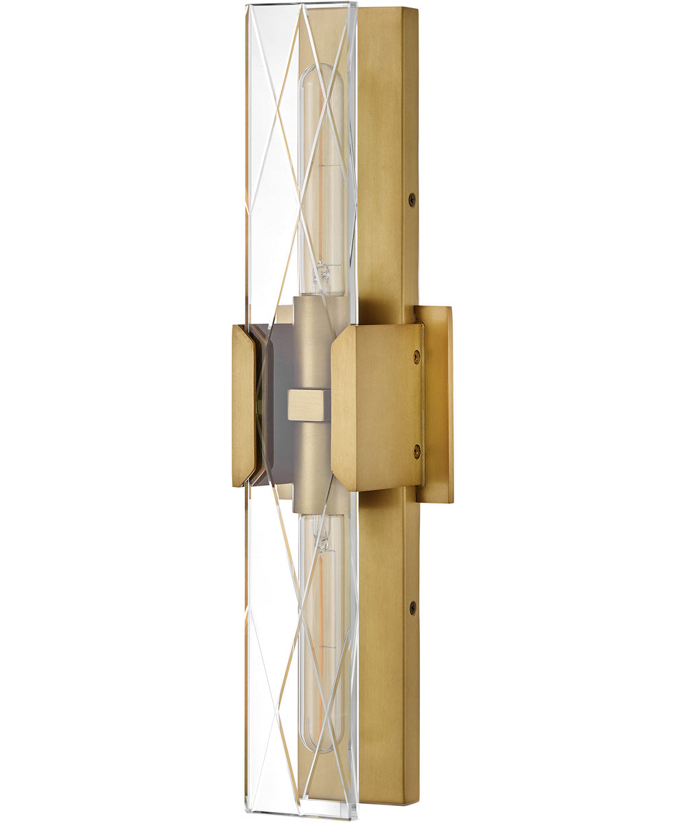 Monte 2-Light Large Two Light Sconce in Heritage Brass