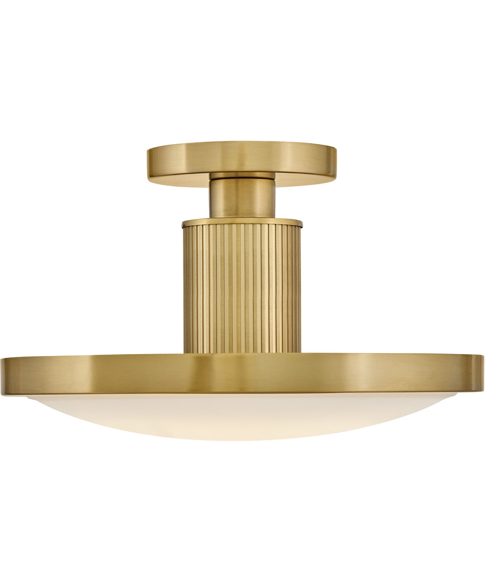 Kieran LED-Light Medium Semi-Flush Mount in Lacquered Brass