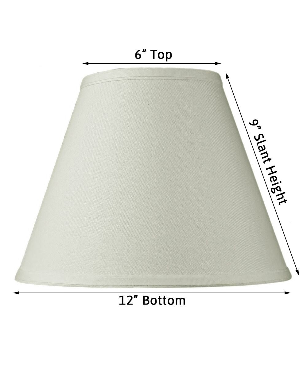 6x12x9" CLIP-ON FITTER Light Oatmeal Empire Hardback Lampshade