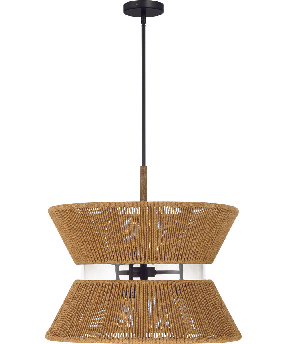 Serena 6-Light Lighting Flat Black/Walnut