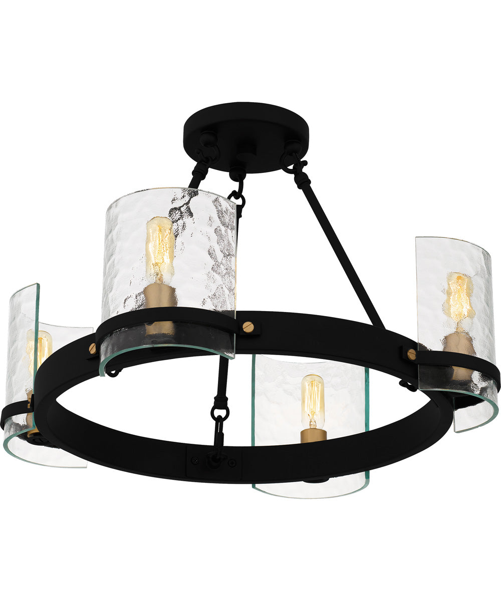 Gloucester Large 4-light Semi Flush Mount Matte Black