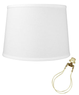 12x14x10" CLIP-ON FITTER White Linen Drum Lampshade