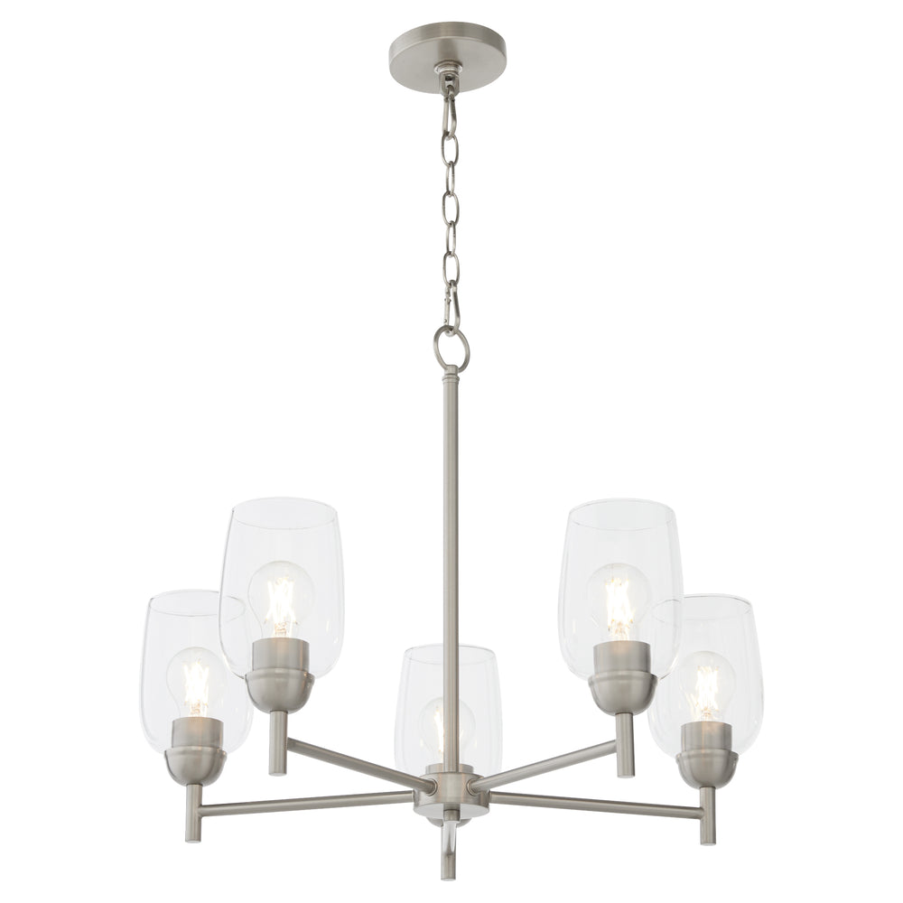 Wallinger 5-light Chandelier Satin Nickel