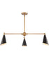 Luca 38'' Wide 3-Light Chandelier - Natural Brass/Black