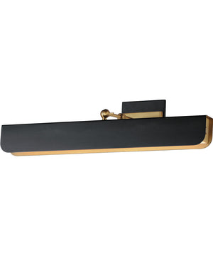 Miles 24 inch Articulating LED Wall Sconce Black / Natural Aged Brass