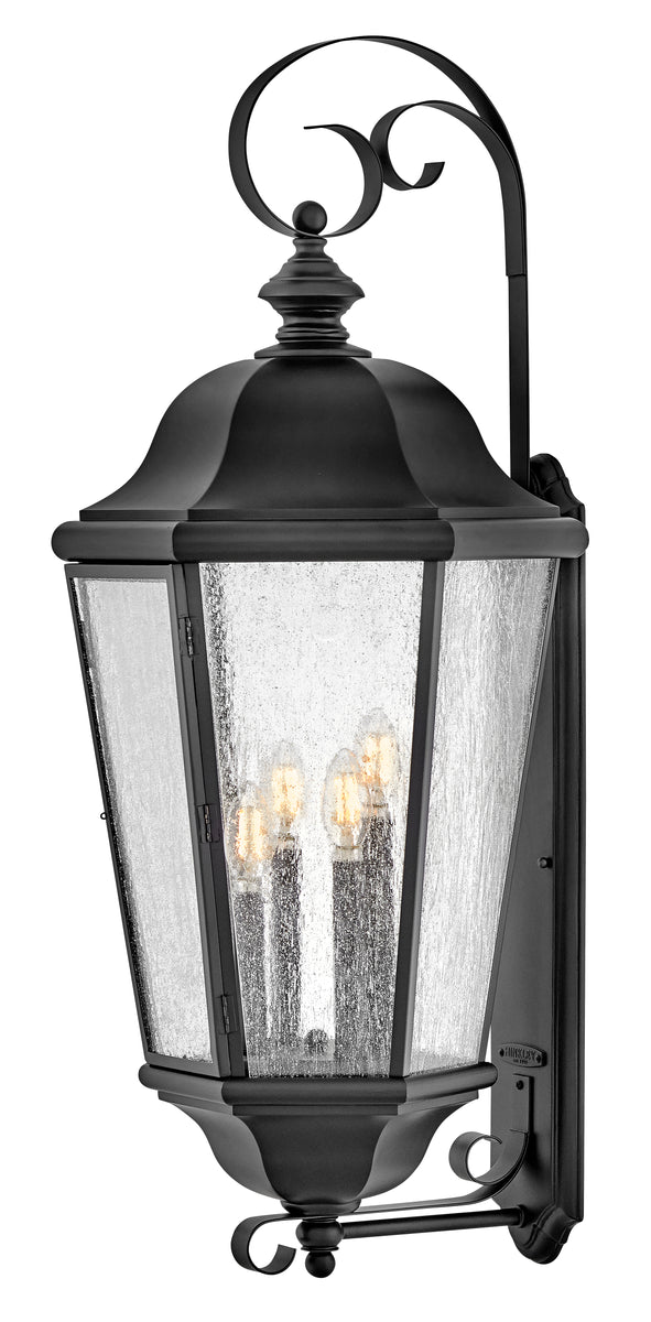 Edgewater 4-Light Extra Large Wall Mount Lantern in Black