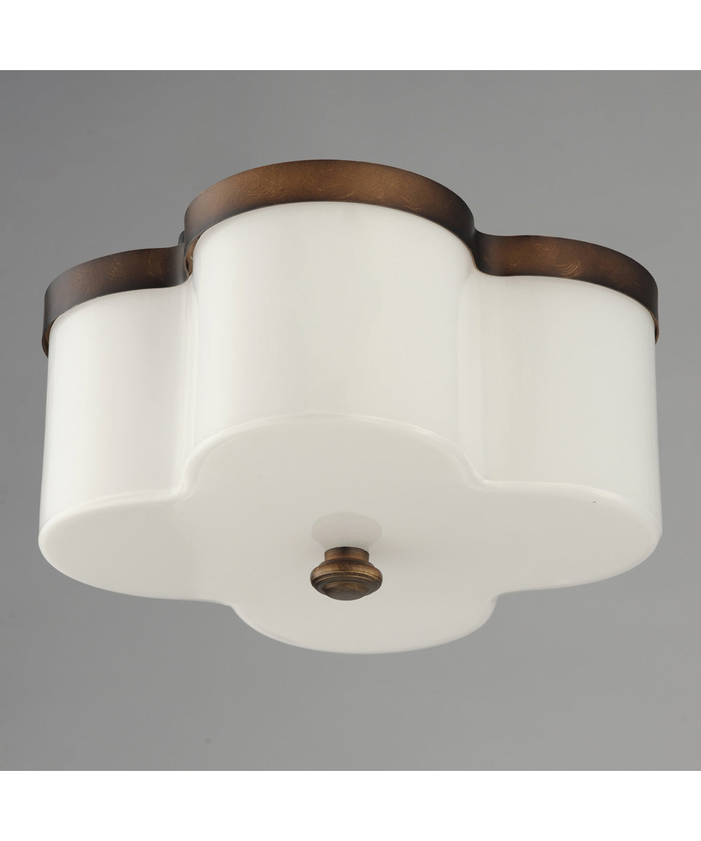 Clover 2-Light Flush Mount Antique Bronze