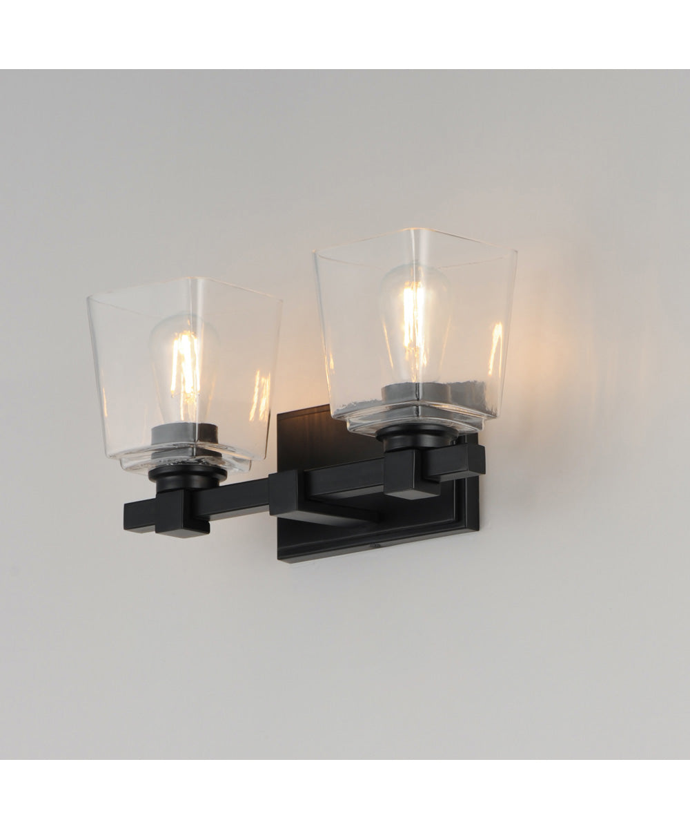 Cubos 2-Light Wall Sconce Black