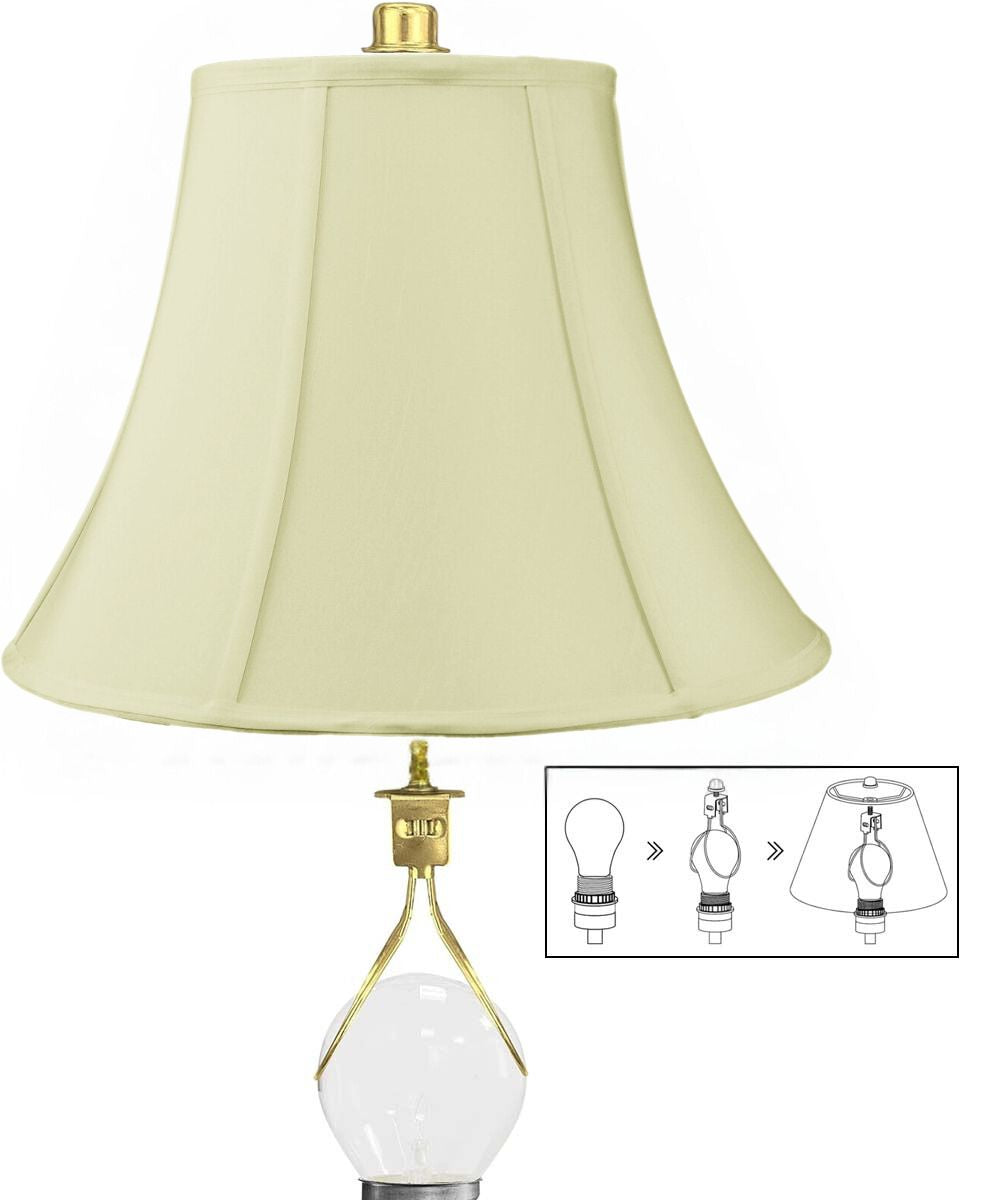 8x16x12" CLIP-ON FITTER Egg Shell Shantung Bell Lampshade