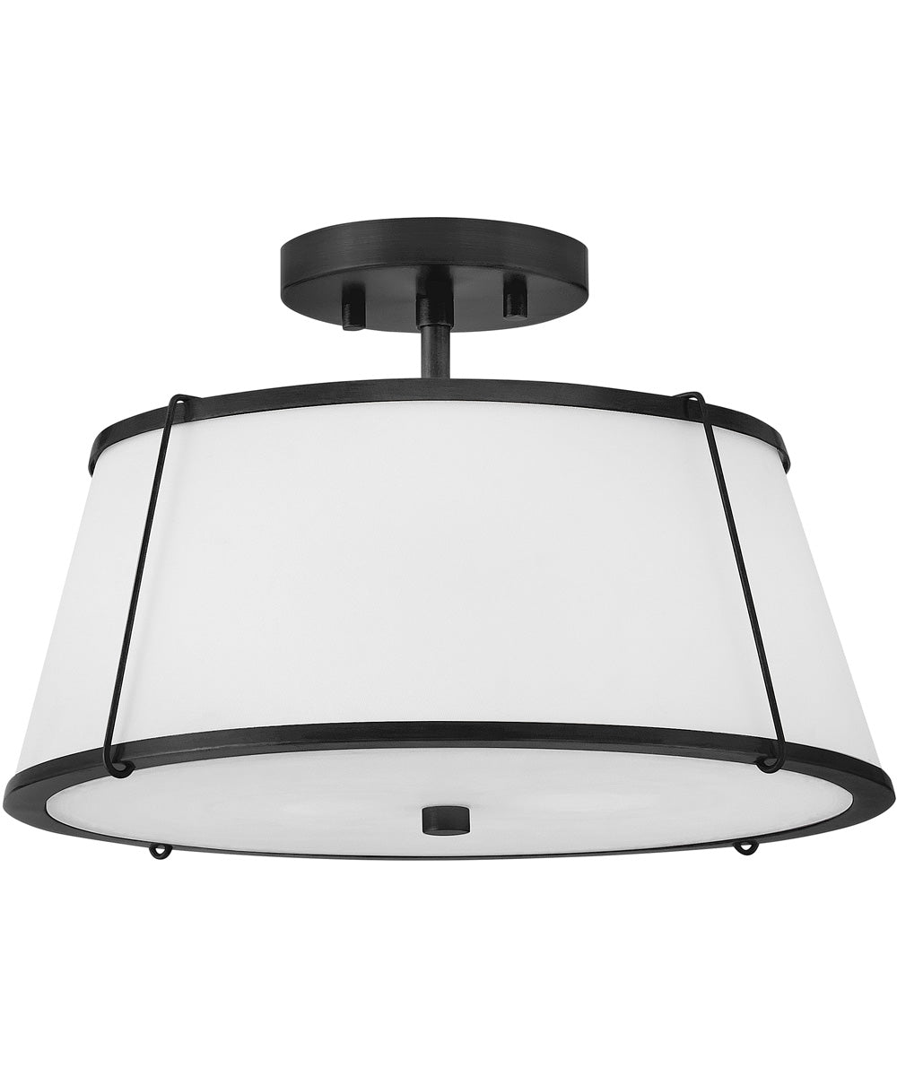 Clarke 2-Light Medium Semi-Flush Mount in Black