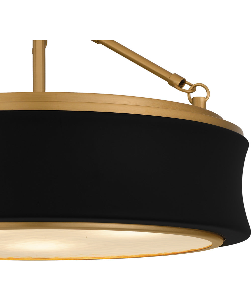 Quoizel Semi-Flush Mount Medium 3-light Semi Flush Mount Matte Black