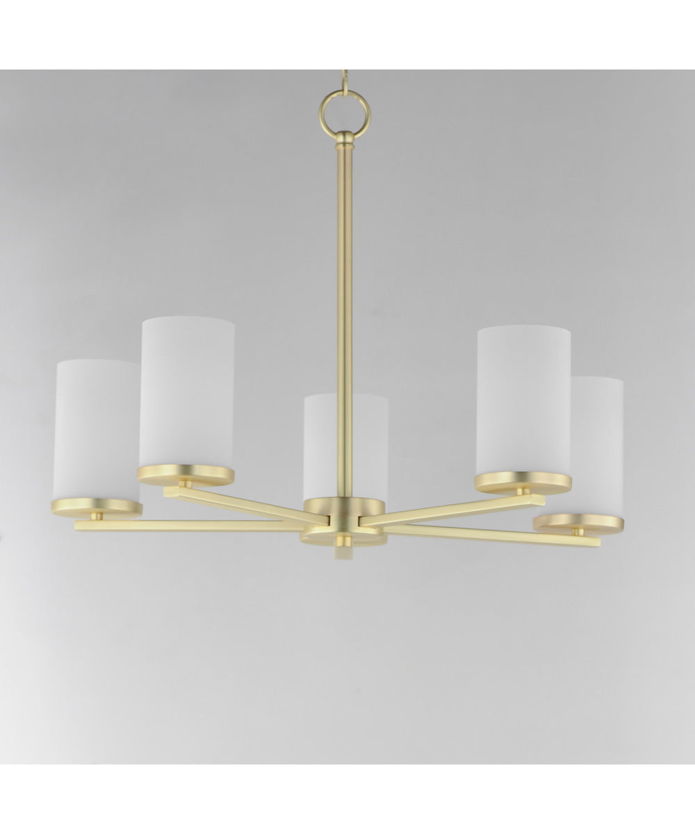 Lateral 5-Light Chandelier Satin Brass