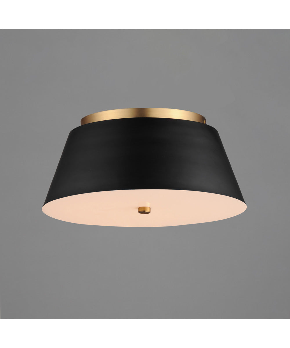 Miles 16 inch LED Flush Mount Black / Natural Aged Brass