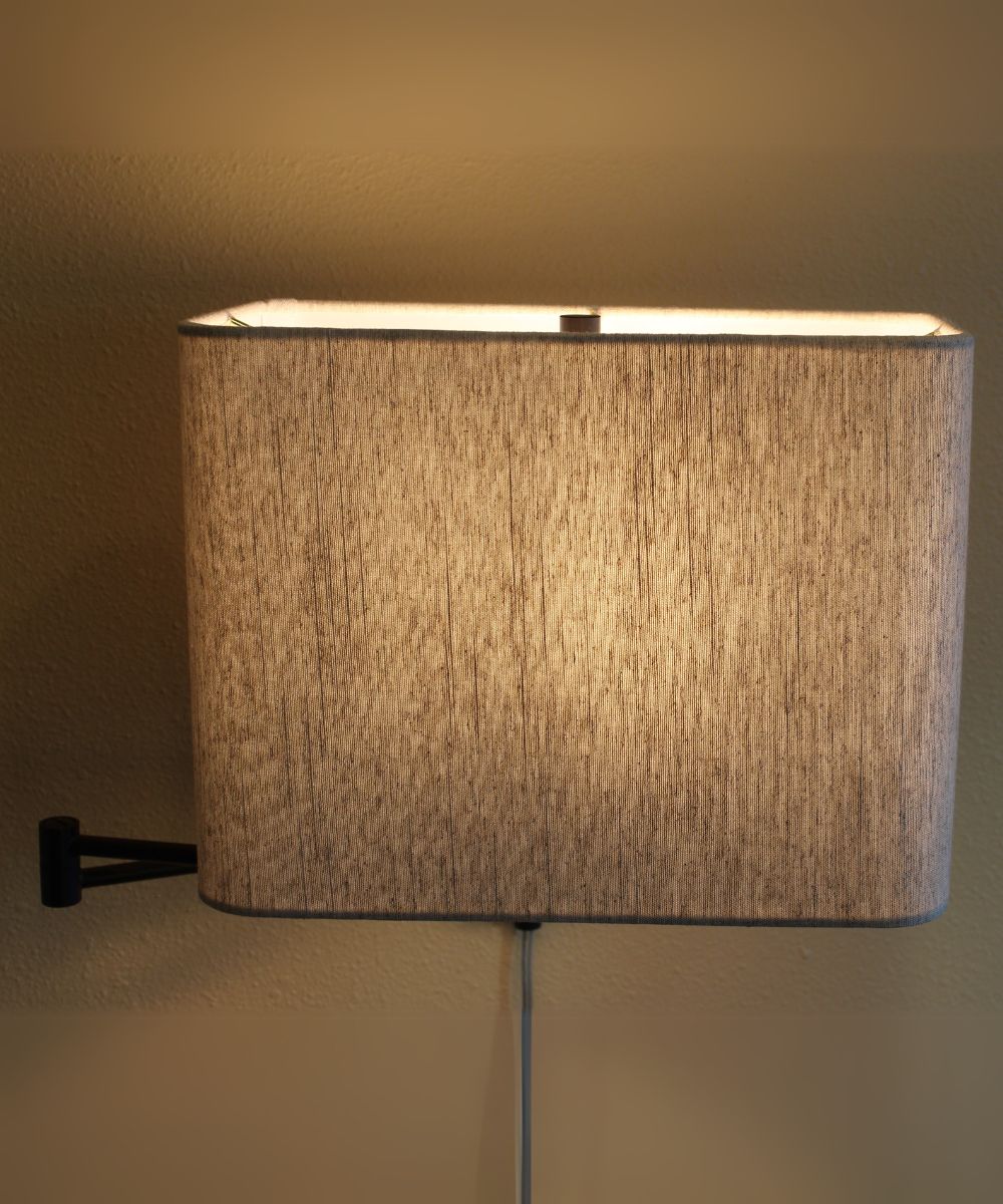 Rectangular Rounded Corner Premiere Hardback Small Lampshade Textured Oatmeal (6.5x12) (6.5x12) x 9