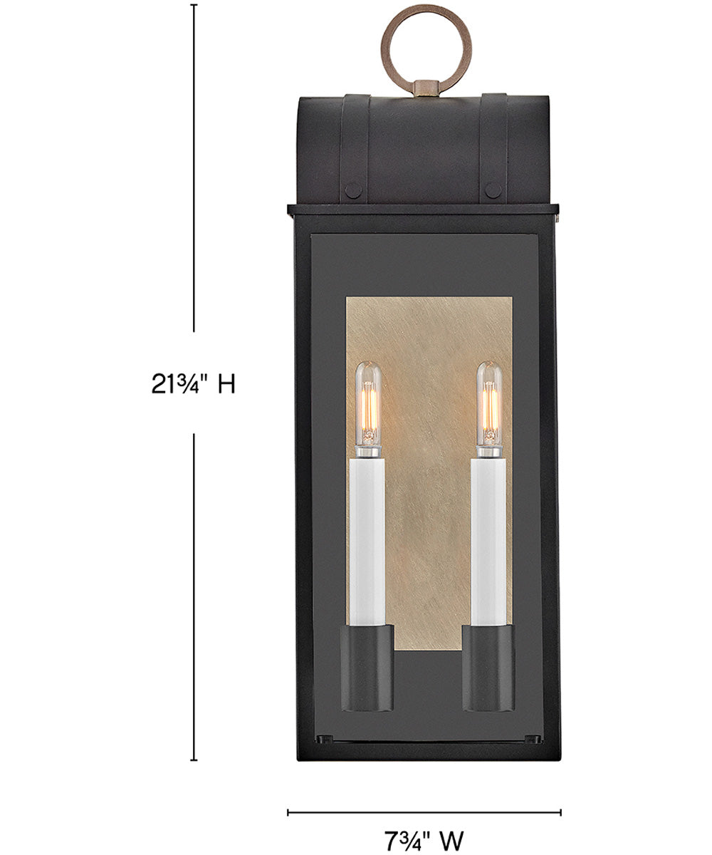 Campbell 2-Light Medium Wall Mount Lantern in Black