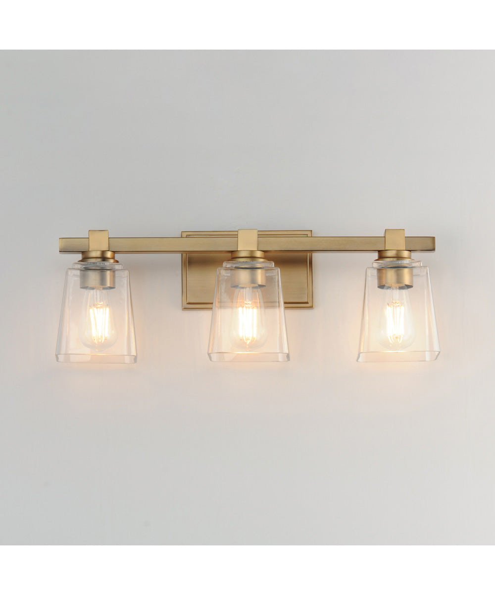 Cubos 3-Light Bath Vanity Natural Aged Brass