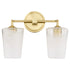 Providence 2-light Bath Vanity Light Aged Brass