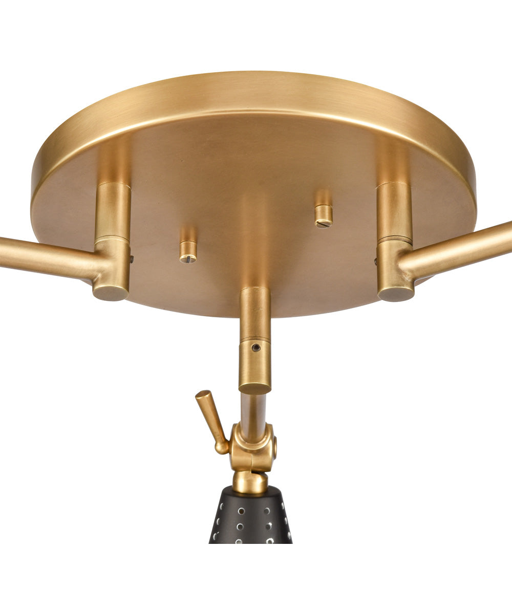 Luca 29'' Wide 3-Light Flush Mount - Natural Brass/Black