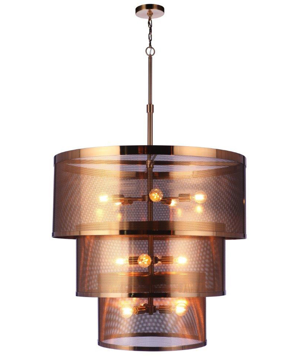 Mesh 12-Light Lighting Satin Brass