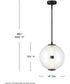 Elin LED-Light Medium Globe Pendant in Black