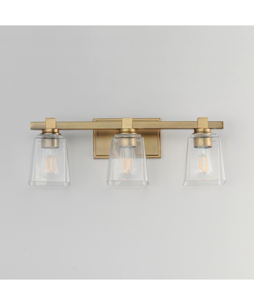 Cubos 3-Light Bath Vanity Natural Aged Brass