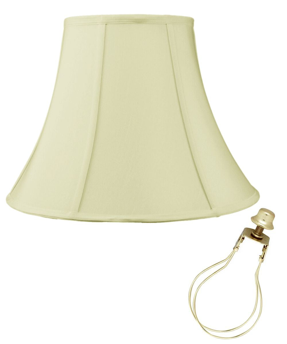 8x16x12" CLIP-ON FITTER Egg Shell Shantung Bell Lampshade