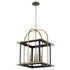 Moritz 4-light Pendant Matte Black w/Aged Brass