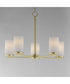 Lateral 5-Light Chandelier Satin Brass