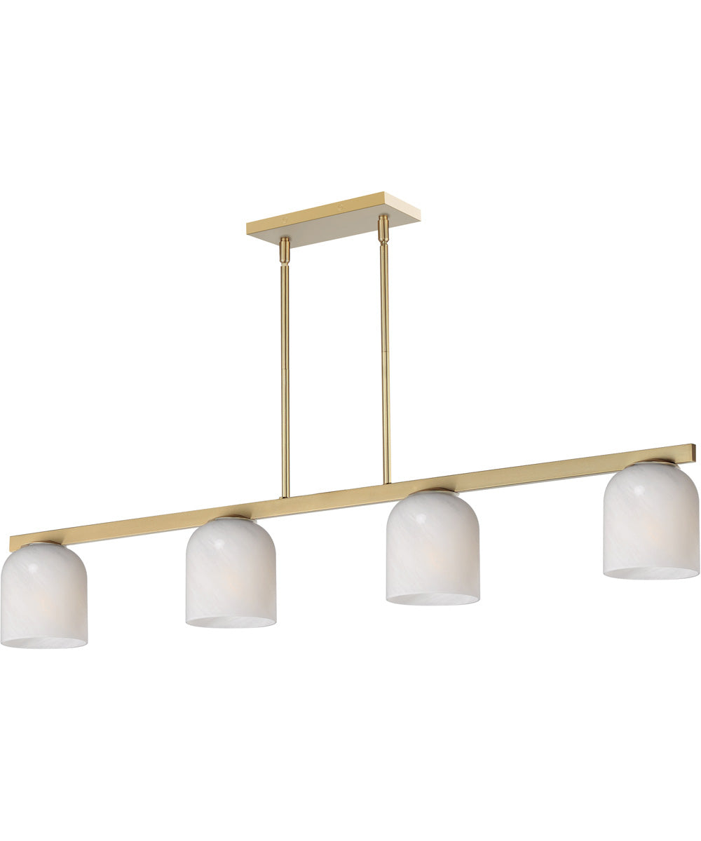 Scoop 4-Light Linear Pendant Natural Aged Brass