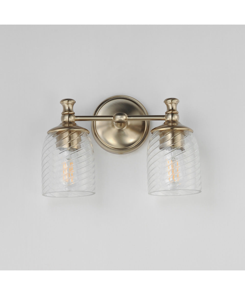 Swirl 2-Light Wall Sconce Satin Champagne