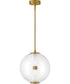 Elin LED-Light Medium Globe Pendant in Lacquered Brass