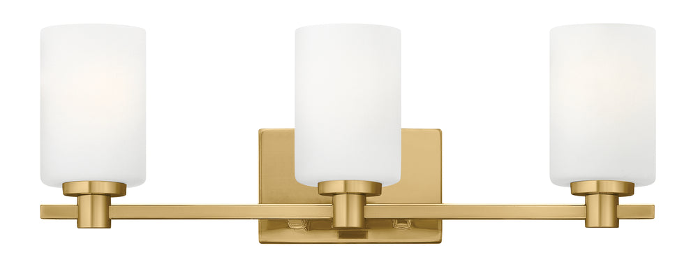 Karlie 3-Light Medium Three Light Vanity in Lacquered Brass