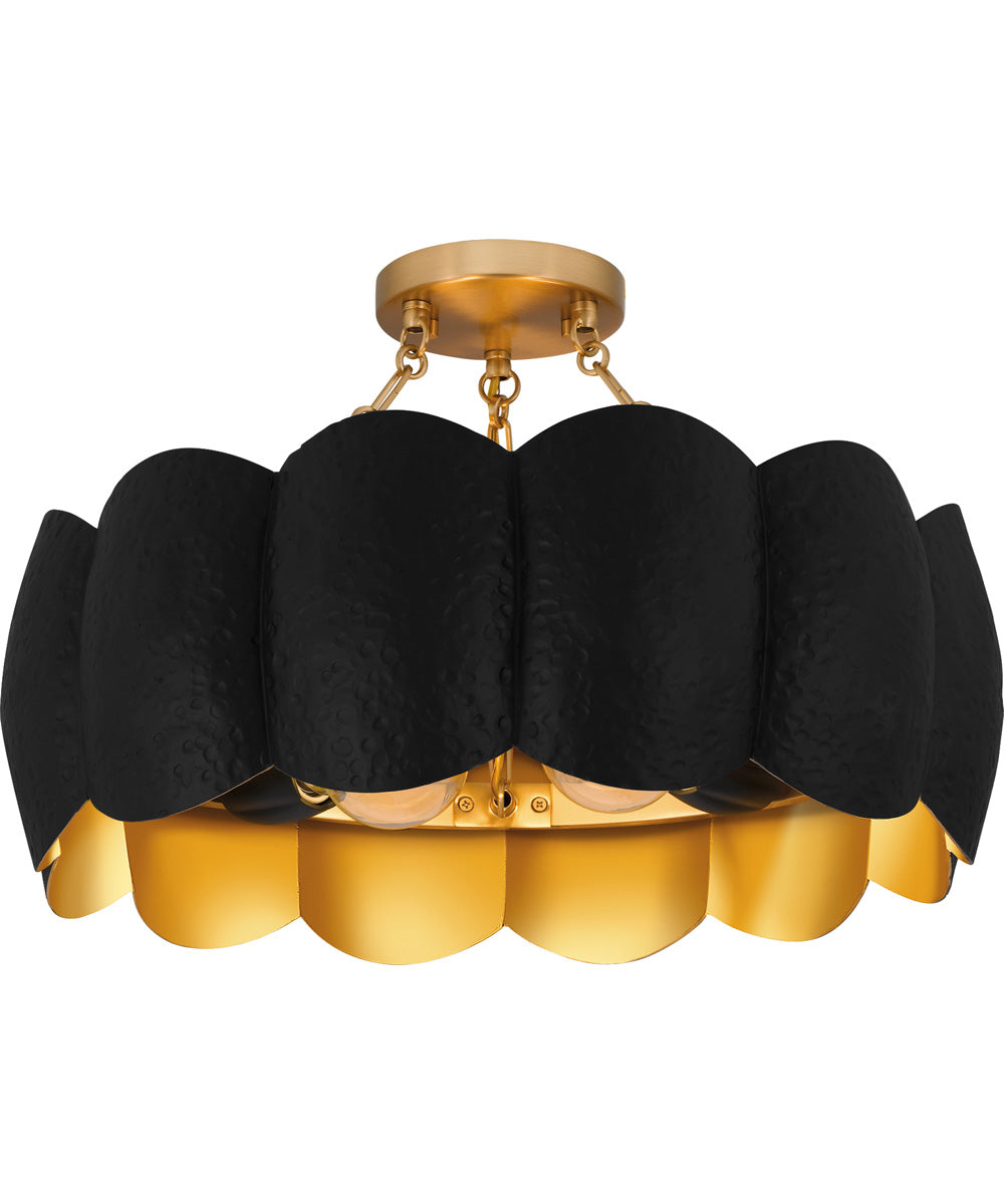 Quoizel Semi-Flush Mount Large 4-light Semi Flush Mount Matte Black