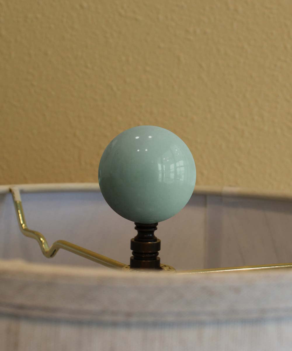 Ceramic 45mm Sage Green Ball Antique Base Lamp Finial 2.5"h