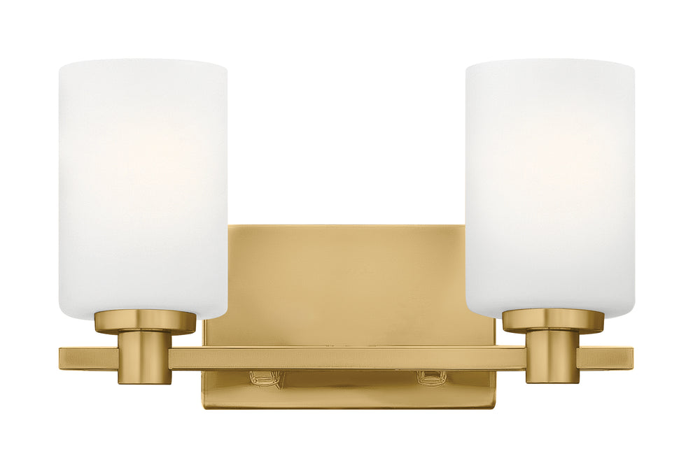 Karlie 2-Light Small Two Light Vanity in Lacquered Brass