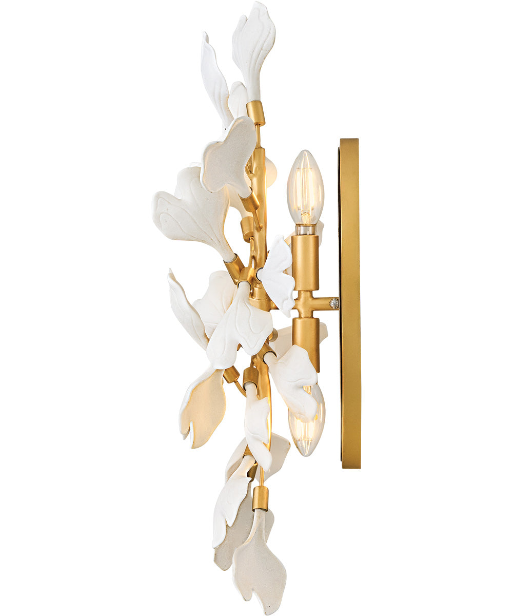 Audra 2-Light Medium Two Light Sconce in Deluxe Gold