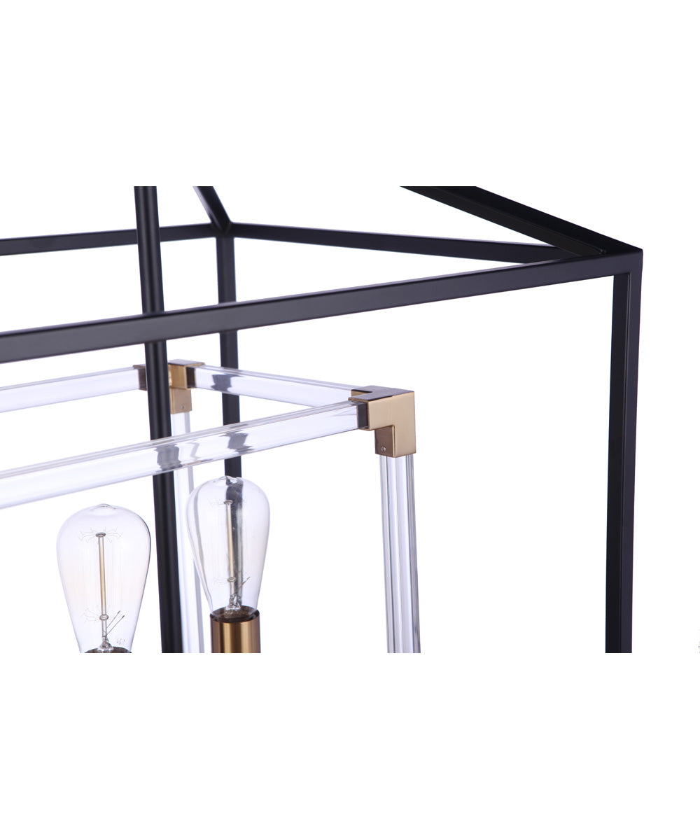 Aaron 6-Light Lighting Flat Black/Satin Brass