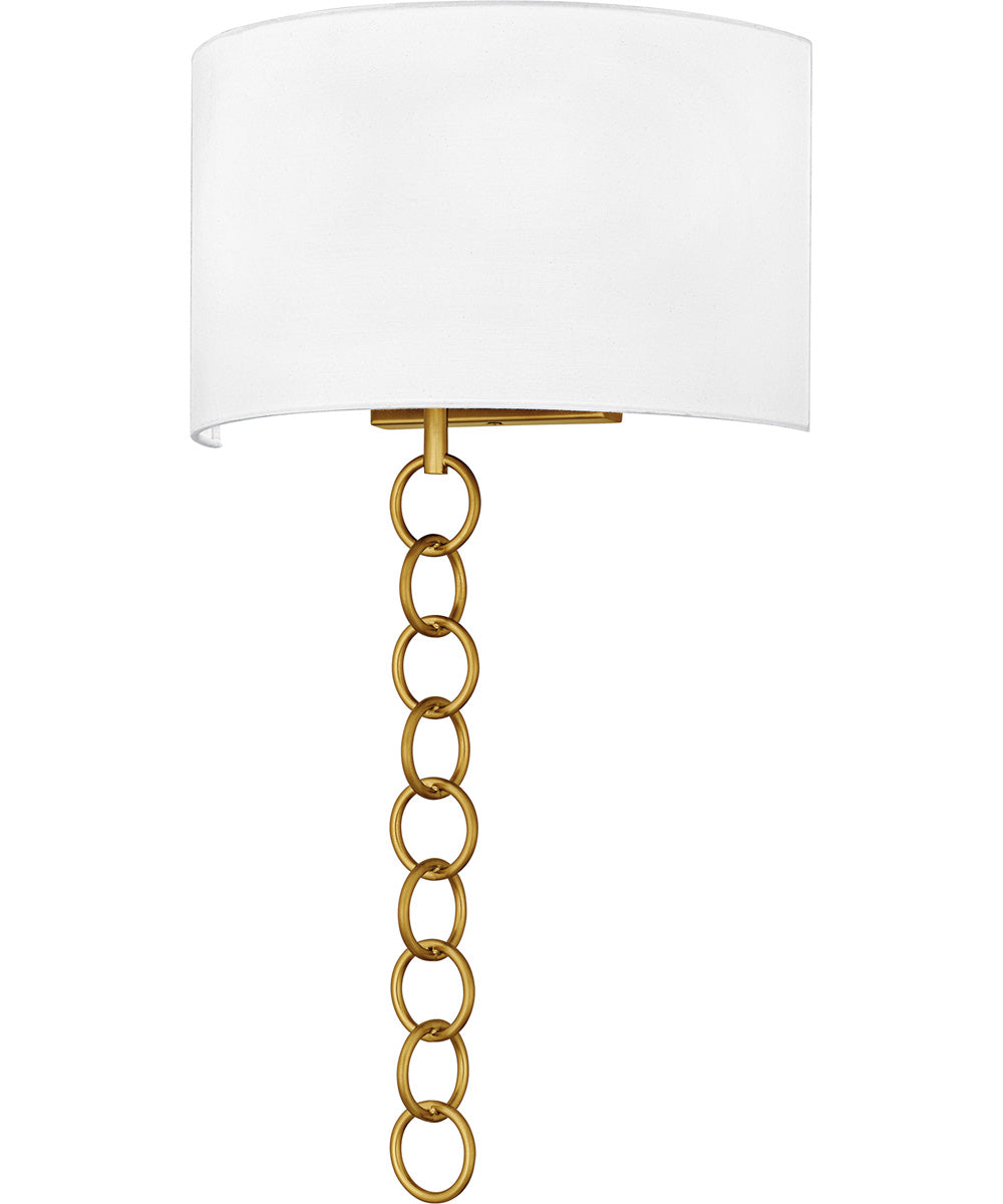 Quoizel Wood Small 2-light Wall Sconce Brushed Gold